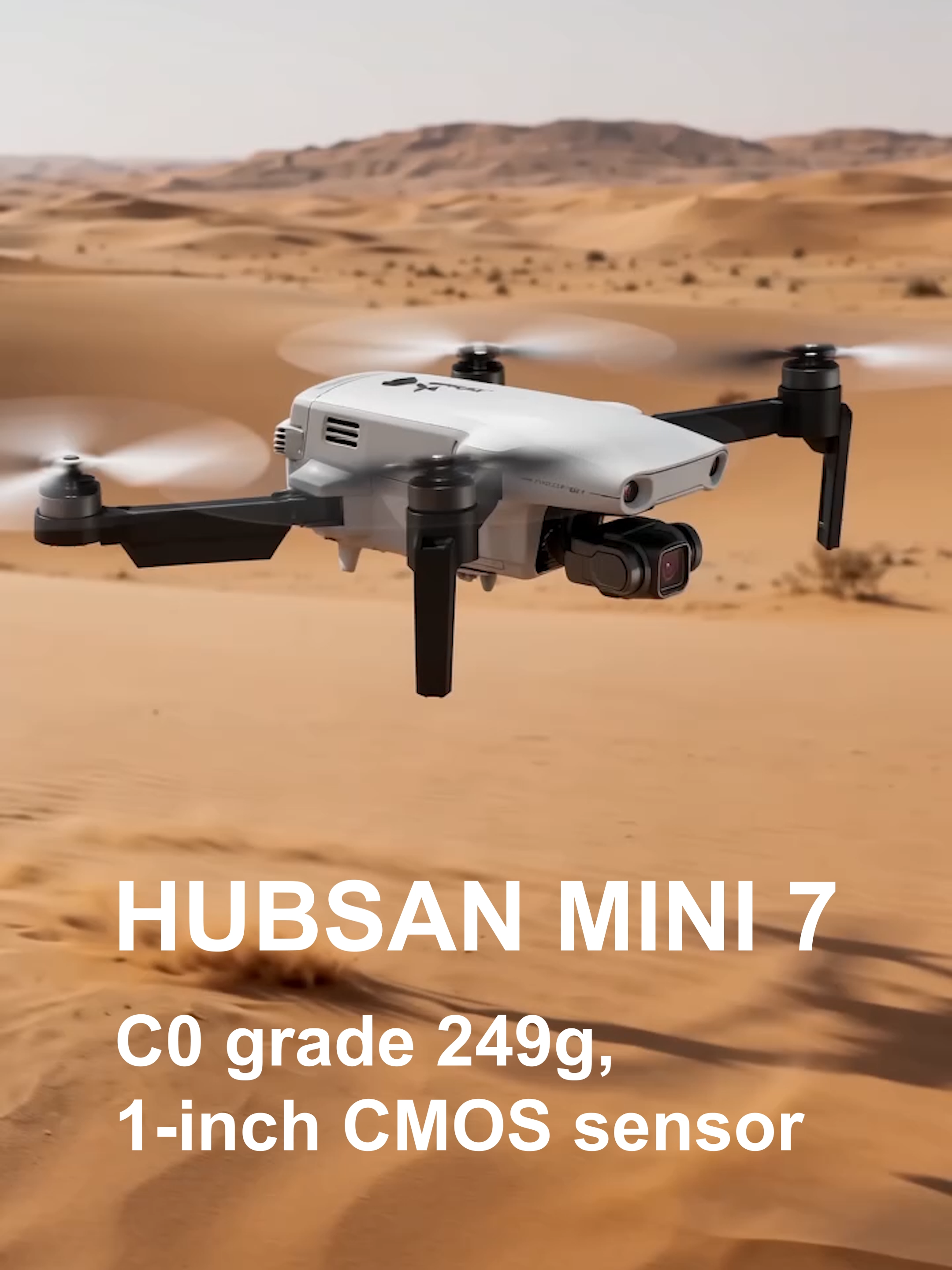 طائرات بدون طيار للسفر، طائرة درون بكاميرا احترافية HUBSAN MINI 7 WiFi مع شاشة ووحدة تحكم ذكية - طائرات درون للسفر والتصوير الجوي
