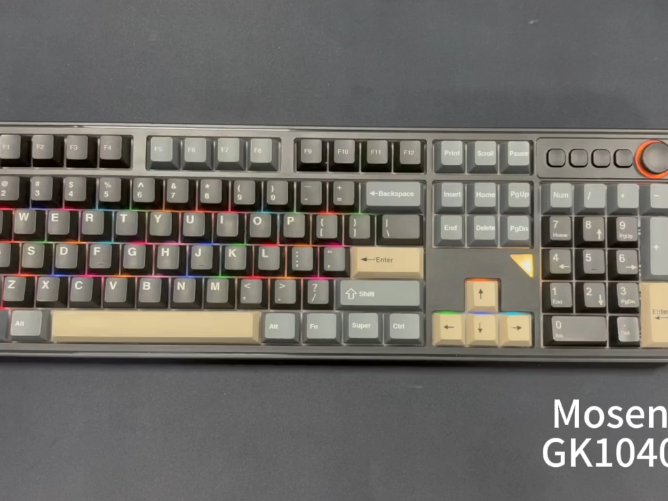 Mosen full Size Wireless Mechanical Keyboard,Gaming Keyboard,Tri mode Keyboard,RGB,3 Colors PBT Keycaps,Gasket Mount