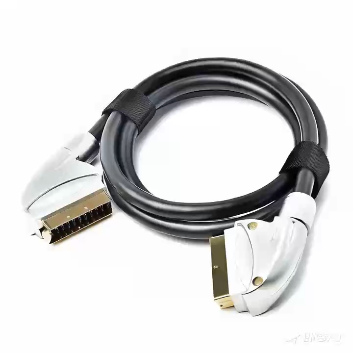 Cable de Monitor de Video SCART de 21 Pines de Precisión a Precio de Fábrica, Coaxial Full HD, Par Trenzado, Cubierta de PVC, Malla, para Ordenadores, Negro