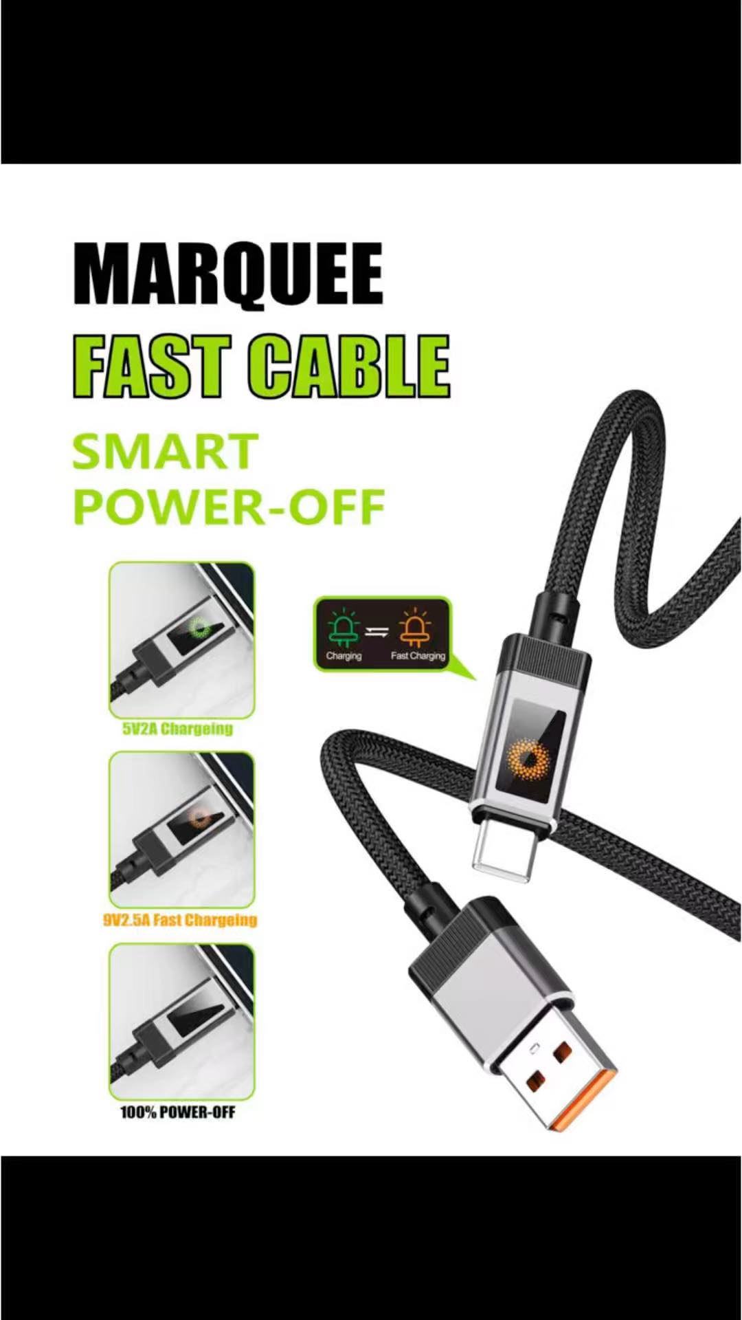 Ultra Geldsparender 240W Datenkabel Schnellladekabel Quadratisches ausziehbares Datenkabel Typ C für Smart Devices