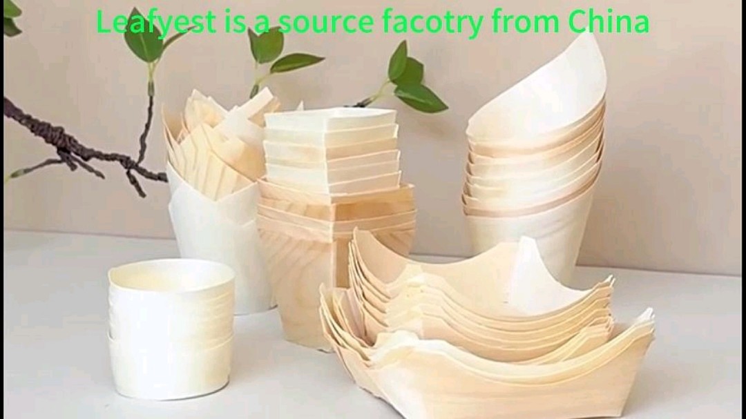 Bateau en bois jetables Sushi plateaux avec emballage personnalisé, matériau de qualité alimentaire, 100% écologique biodégradable plaques de service