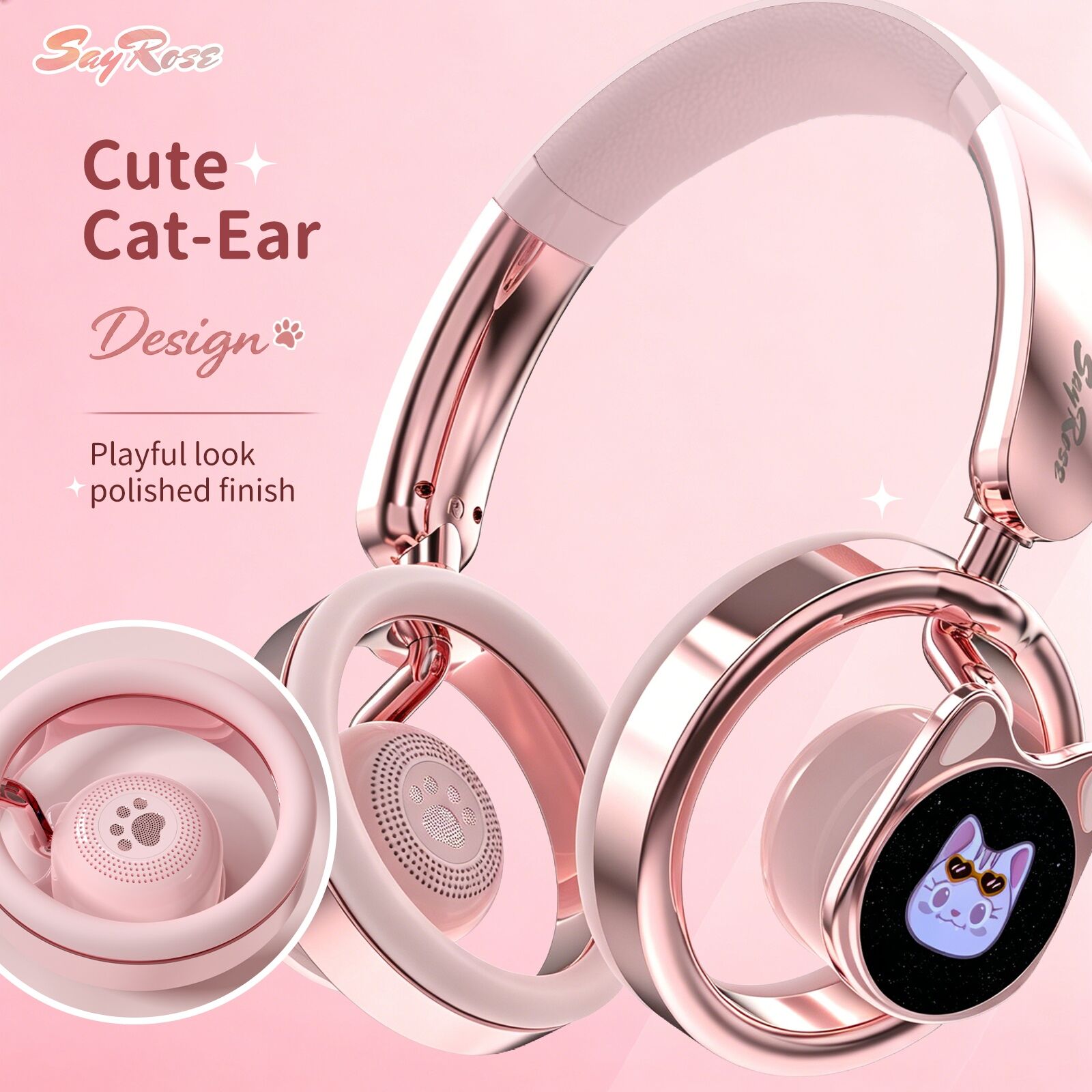 Casque Oreilles de Chat Lumière Étoilée SayRose RJ-98