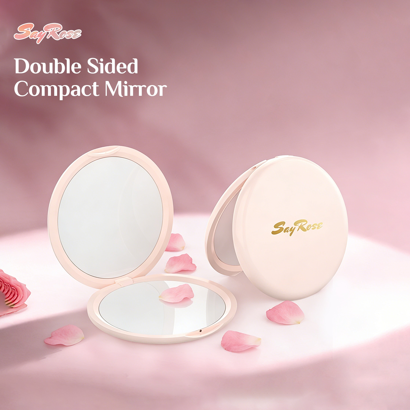 Espejo Compacto Redondo Doble Cara SayRose ZB-12