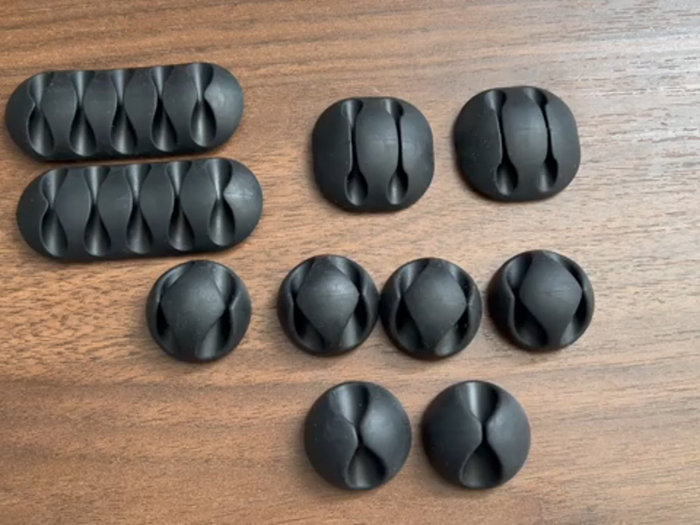 Self-Adhesive Silicone Cable Organizer Clips, 3/5/7-Slot Desk Cord Holder for USB & Power Cords, Multi-Color