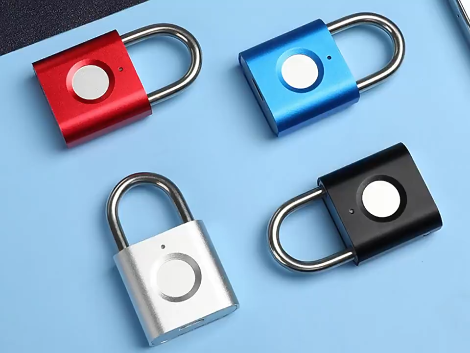 2026 Hot sale Mini Smart Lock Waterproof Steel and Zinc Alloy Fingerprint Padlock for Enhanced Security