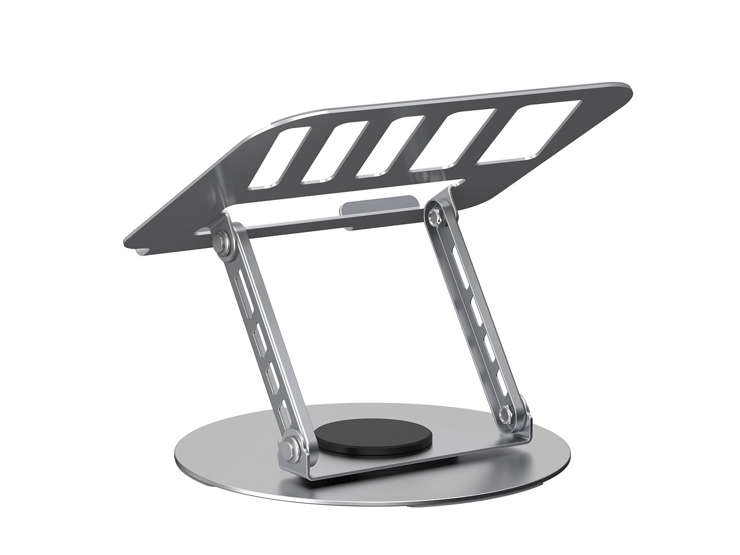 Support d'ordinateur portable rotatif à 360°, élévateur de bloc-notes pliable réglable en hauteur et en angle, support de refroidissement ventilé pour ordinateur portable en gros