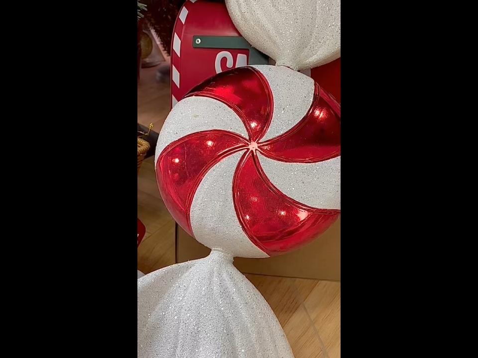SDE Adornos Navideños de Caramelo Grandes de 45 cm, Decoración Colgante de Caramelo con Brillantina para Árbol de Navidad y Fiesta