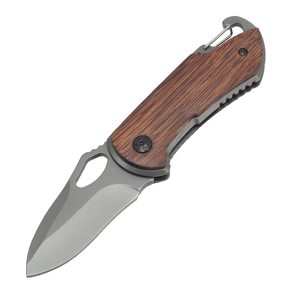 Outdoor Survival Camping EDC Knife Small Folding Pocket Knife w/ Wenge Wood Handle