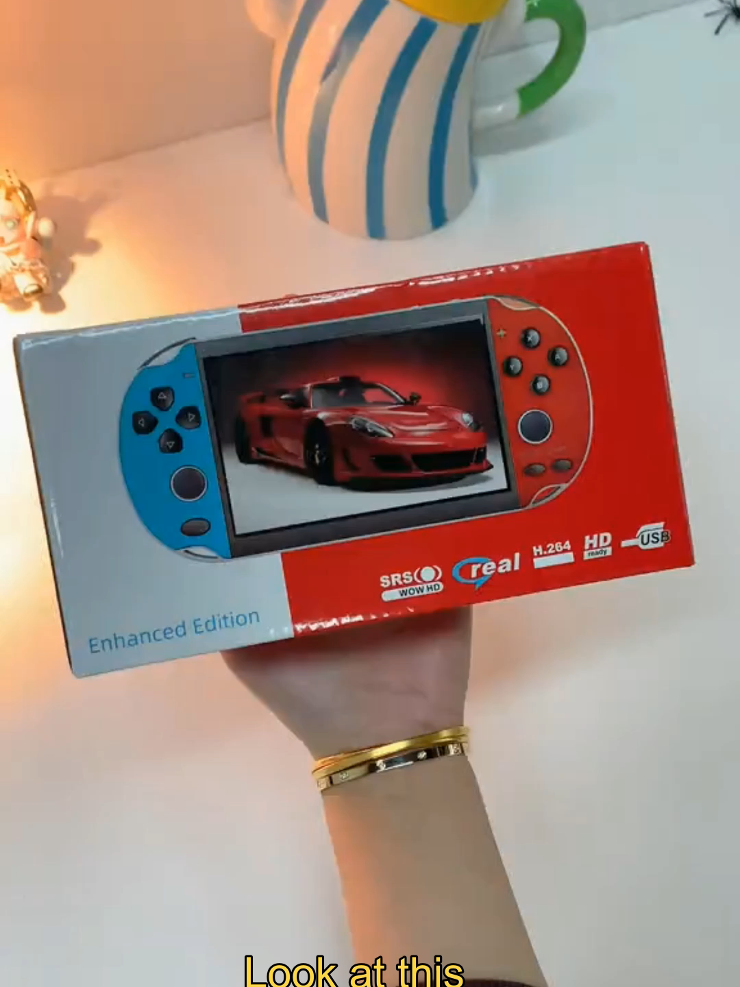 YLW Consola de Juegos Portátil Retro de Bolsillo de 7 Pulgadas con 10000 Juegos, Emulador de PSP, TV Inalámbrica X12 Plus para Niños