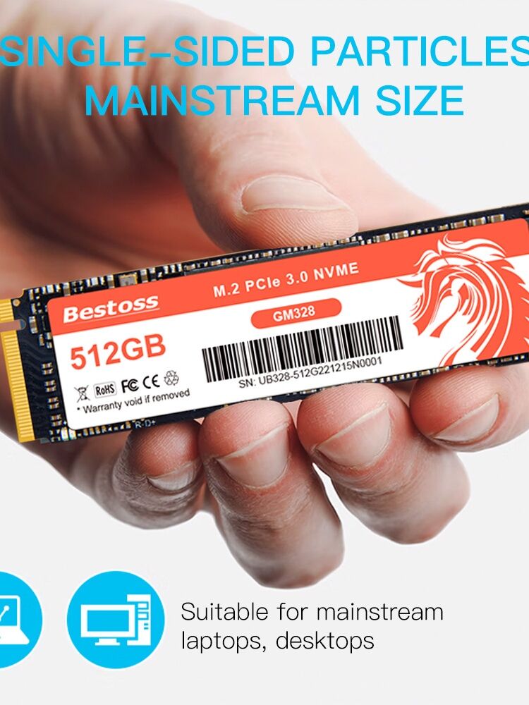 Bestoss M.2 NVMe SSD Disque SSD 2280 Gen 4 PCIe 4.0x4 512GB 1TB 2TB 4TB Jusqu'à 7100 Mo/s Lecture Pour PS5 Ordinateur Portable PC de Bureau Jeu