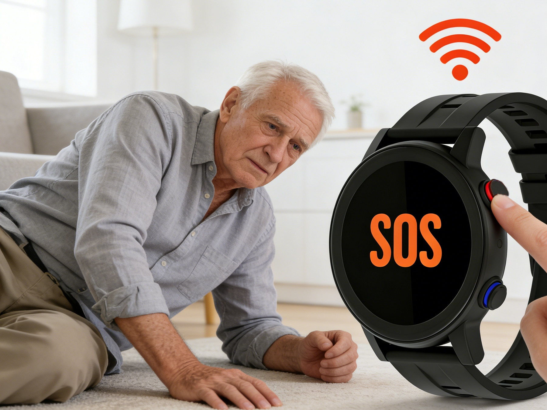 Smart Senior Health Care Safety 4G Watch for the Elderly Live Alone with Heart Rate Tracking, Emergency Call, GPS Positioning