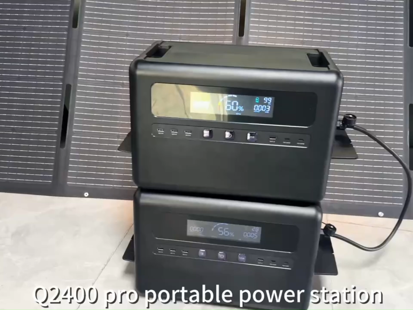 Fuente de alimentación exterior de onda sinusoidal pura para almacenamiento de energía 4800W, generador solar con batería LiFePO4, estación de energía portátil y apilable para camping