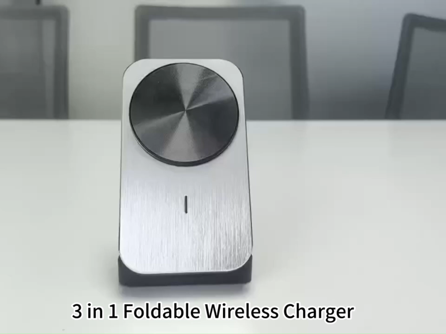 Chargeur sans fil magnétique pliable 3 en 1 de 15W pour bureau, chargeur sans fil portable intelligent personnalisé pour téléphone portable