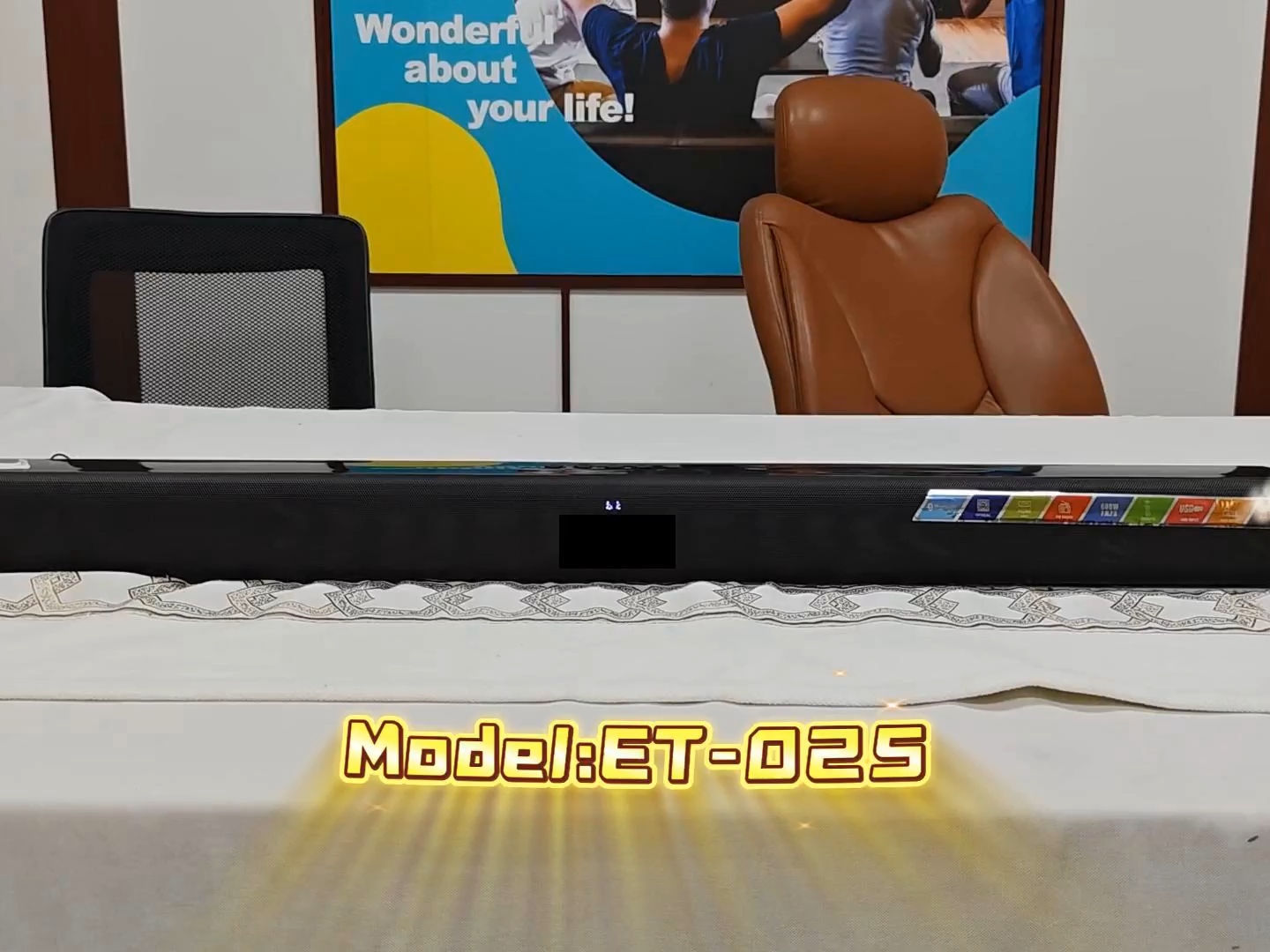 Barre de son ET-025R avec Bluetooth, 2.0ch, LED affichage, USB, optique, HDMI ARC, Aux, Puissance de sortie: 30w