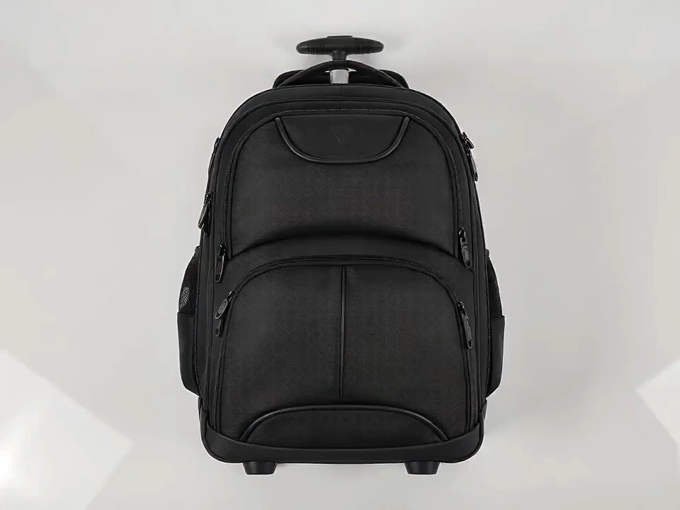 Rollkofferrucksack für Laptops mit Teleskopgriff und Eckrollen - 17-18" Laptop, 36-45L, wasserabweisender Boden, 4 Farben