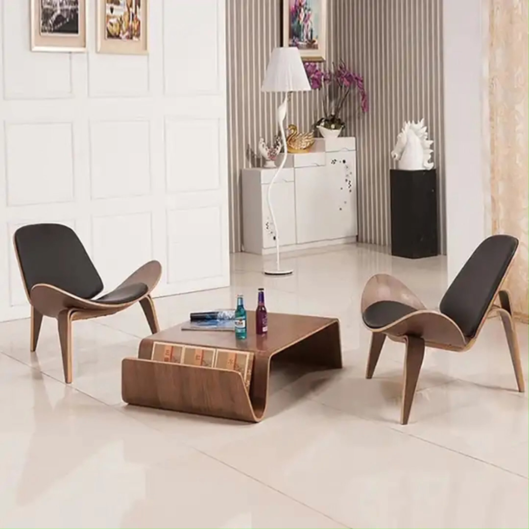 2026 Ronda moderna sala de estar decoración mesa auxiliar madera maciza de nogal mesa de café de madera única y elegante