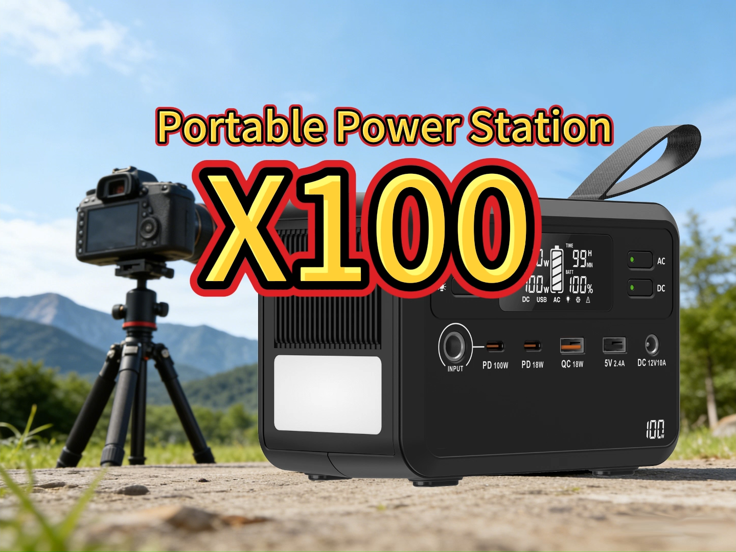 Estación de Energía Portátil LiFePO4 de 100W con BMS Avanzado, Controlador de Carga Solar MPPT y Capacidad de 24000mAh para Uso en Exteriores