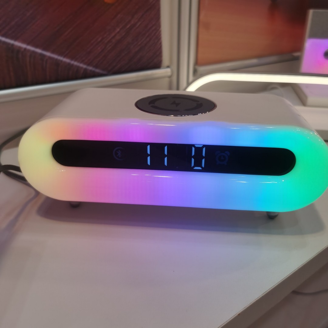 Mini Bluetooth 5.3 Speaker Audio Outdoor speaker night lamp with wireless charger charging function