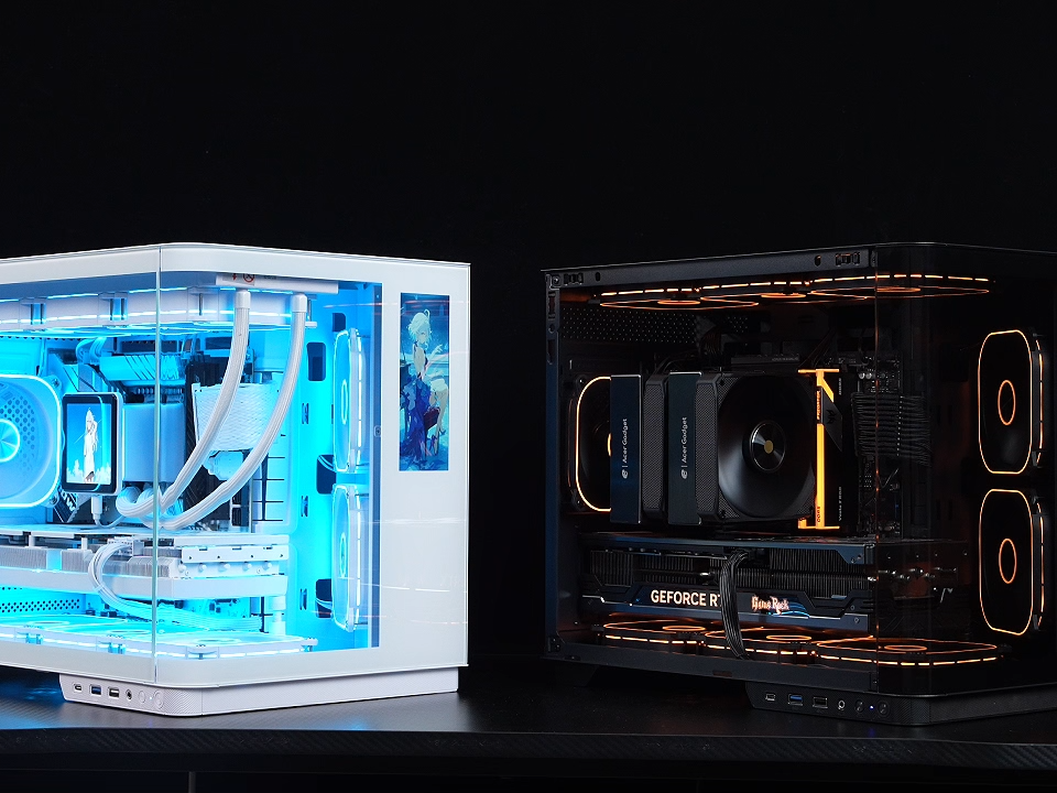 Carcasa de PC para juegos personalizada Oem Odm Mid Tower, venta al por mayor de carcasas de ordenador curvadas, gabinete gamer matx con pantalla LCD