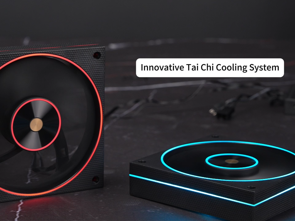 Tai Chi Cooling Soft-Glow Halo ARGB Chassis Fan 120mm ARGB Case Fan Forward/Reverse Blade Fluid Dynamic Bearing Computer PC Fan