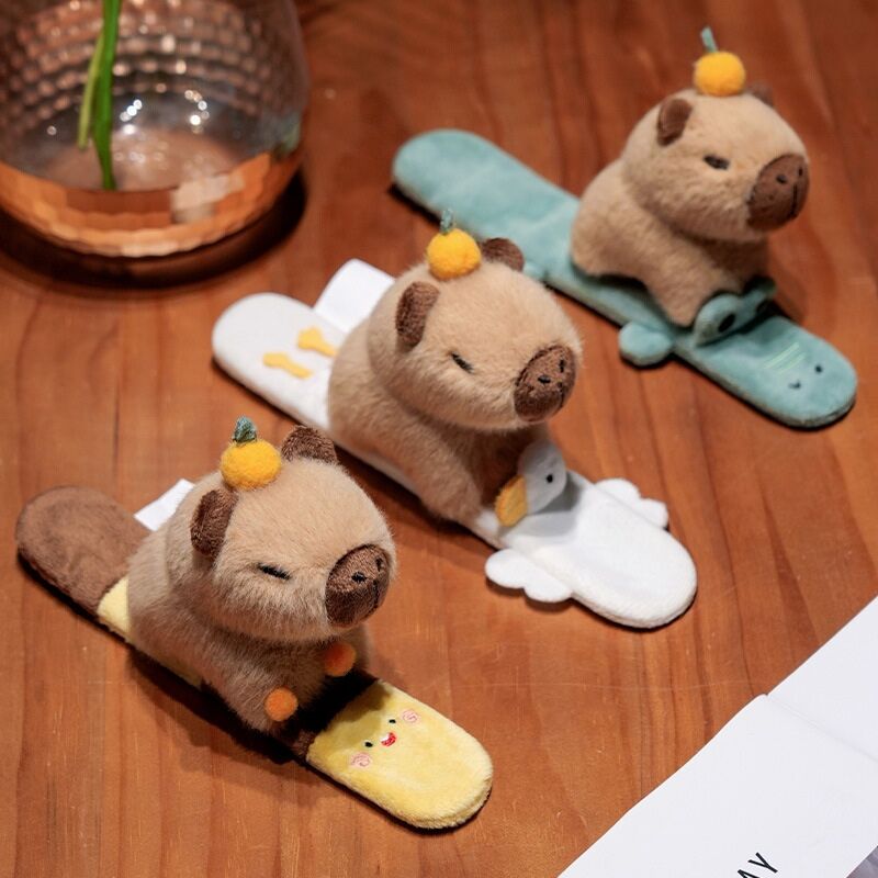 Cartoon panda ring wholesale creative plush dolls children's figures wrist accessories cute claping bracelet