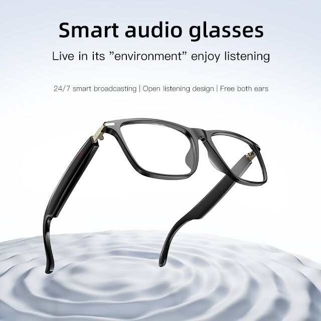 AI Voice Interactive Smart Glasses for Office Business Travel Outdoor,Bluetooth Audio Music Calls,Touch Control,Waterproof Eyewear