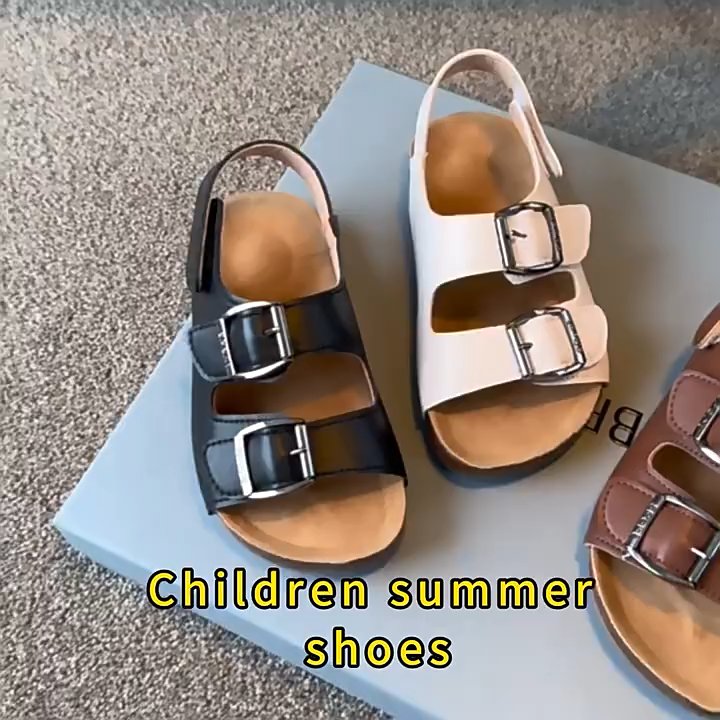 Haute Qualité D'été Véritable Sandales En Cuir pour Filles Princesse Style Soft-Soled Bébé Chaussures Anti-Glissant Boucle Sangle Durable