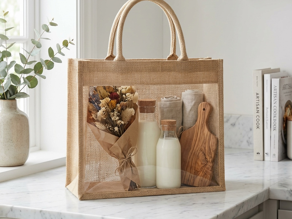 Jute-Beutel, Kompakte Größe, Reißverschluss, Mehrzweck, Umweltfreundlich, Leichtes, stilvolles Design, 100% natürliche Jute, Beutel