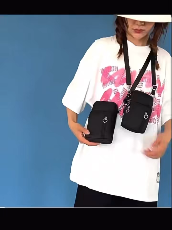 Small Cross body Bag for Women-Mini Phone Purses with Cross body Strap and Wallet Nylon Arm Bag with FABRIC WITH GRS