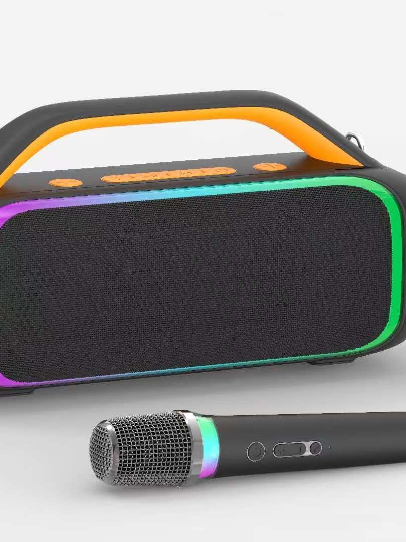 Haut-parleur Woofer Portable Extérieur Puissant Fête Bt Bluetooth Micro Karaoké Hifi Stéréo