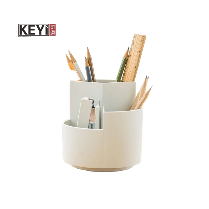 Simple Plastic Oblique Pencil Pen Storage Holder Desk Organizer Creative Four Grid Pen Holders