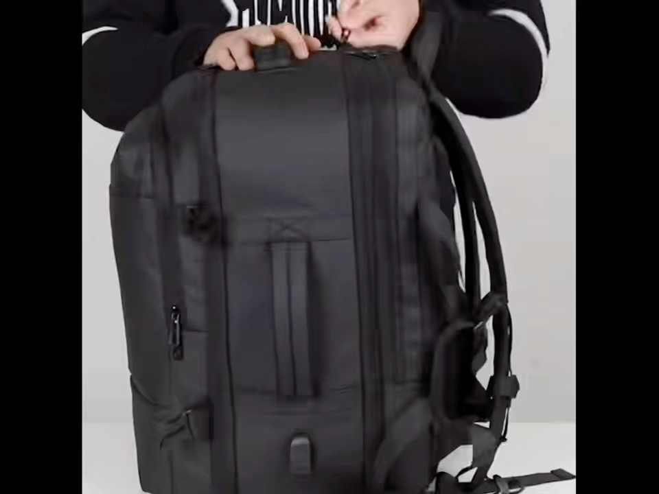 Mochila de Negócios Multifuncional Masculina Minimalista PU Textura Laptop Bag Mochila de Grande Capacidade para Viagens Curtas de Negócios