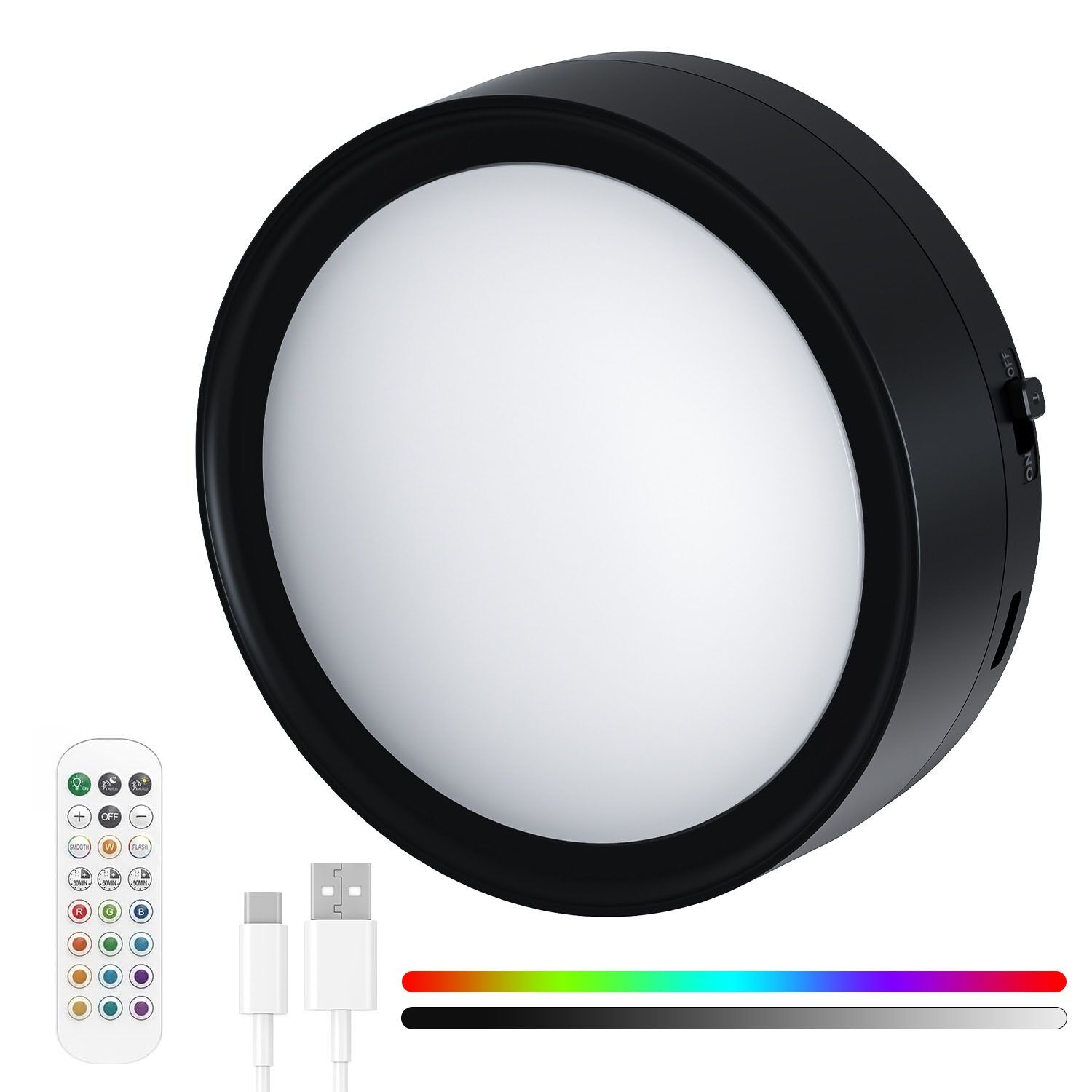 Luz do armário LED com controle remoto sob o armário Iluminação Cor Mudando Luzes Vara magnética em luzes para armário contador