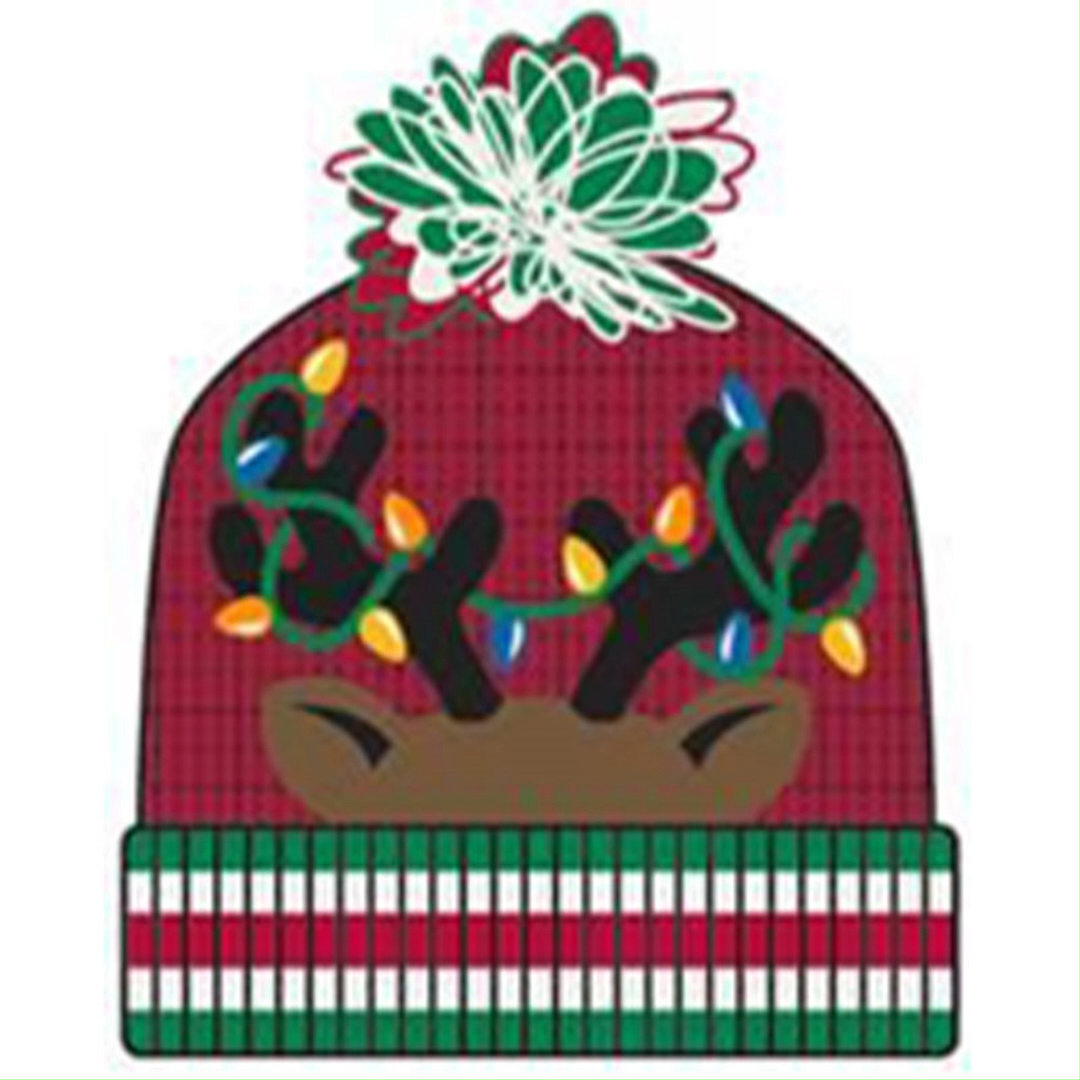 Le chapeau tricoté par acrylique des nouveaux hommes de conception avec la lumière de LED et le pom pom sans couture