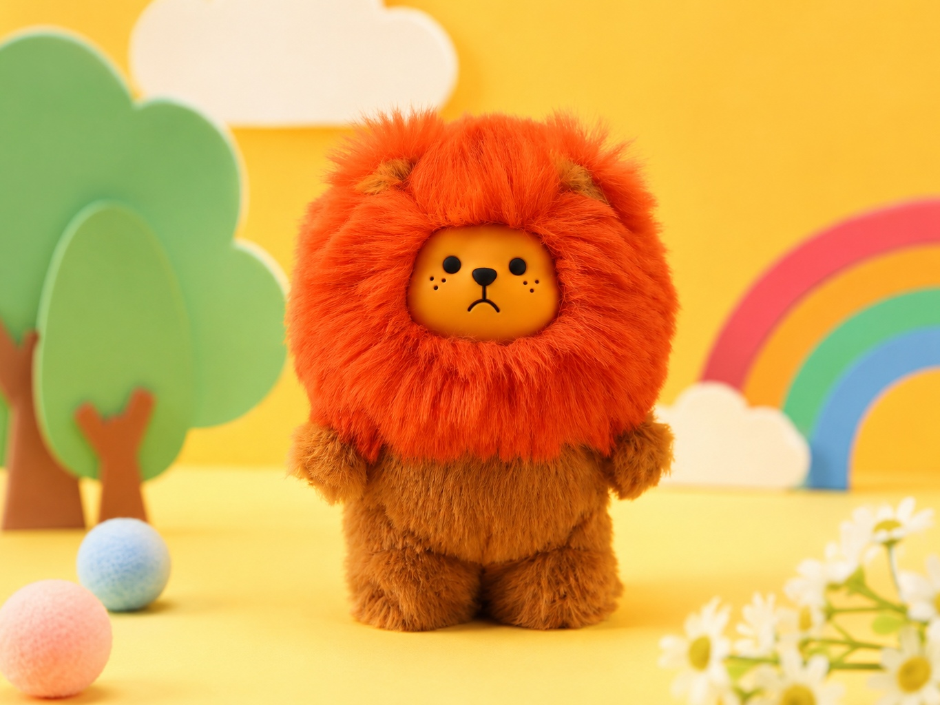Cute Little Lion Plush Key chain, Custom Cartoon Fluffy Lion Doll Bag Pendant, Soft Plush Toy Gift for Promotion