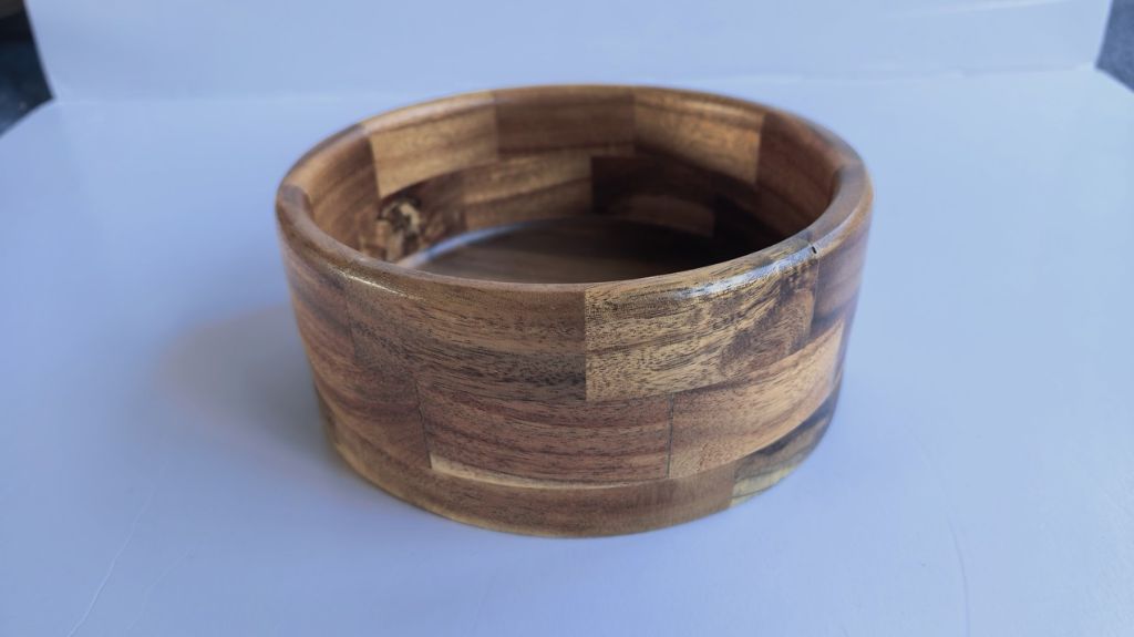 Acacia wood straight-side serving bowl for fruits or salads, small, 6" x 2.55" salad bowl wooden, wood mixing bowl