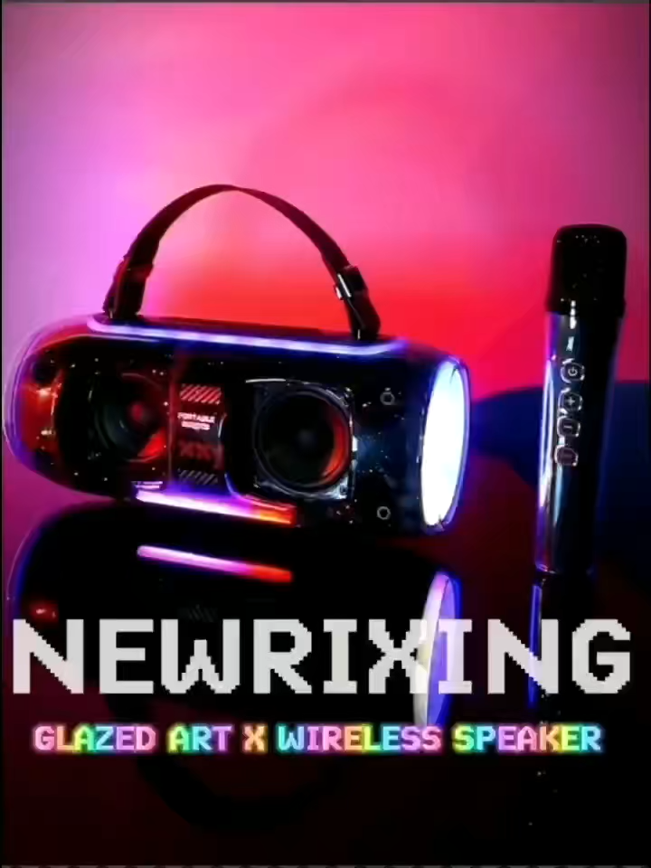 Fabricante OEM Altavoces Bluetooth 4500mAh Larga Duración Batería HIFI 24W KARAOKE BOOM BOX con Correas Largas y Micrófono para Fiestas y Exteriores