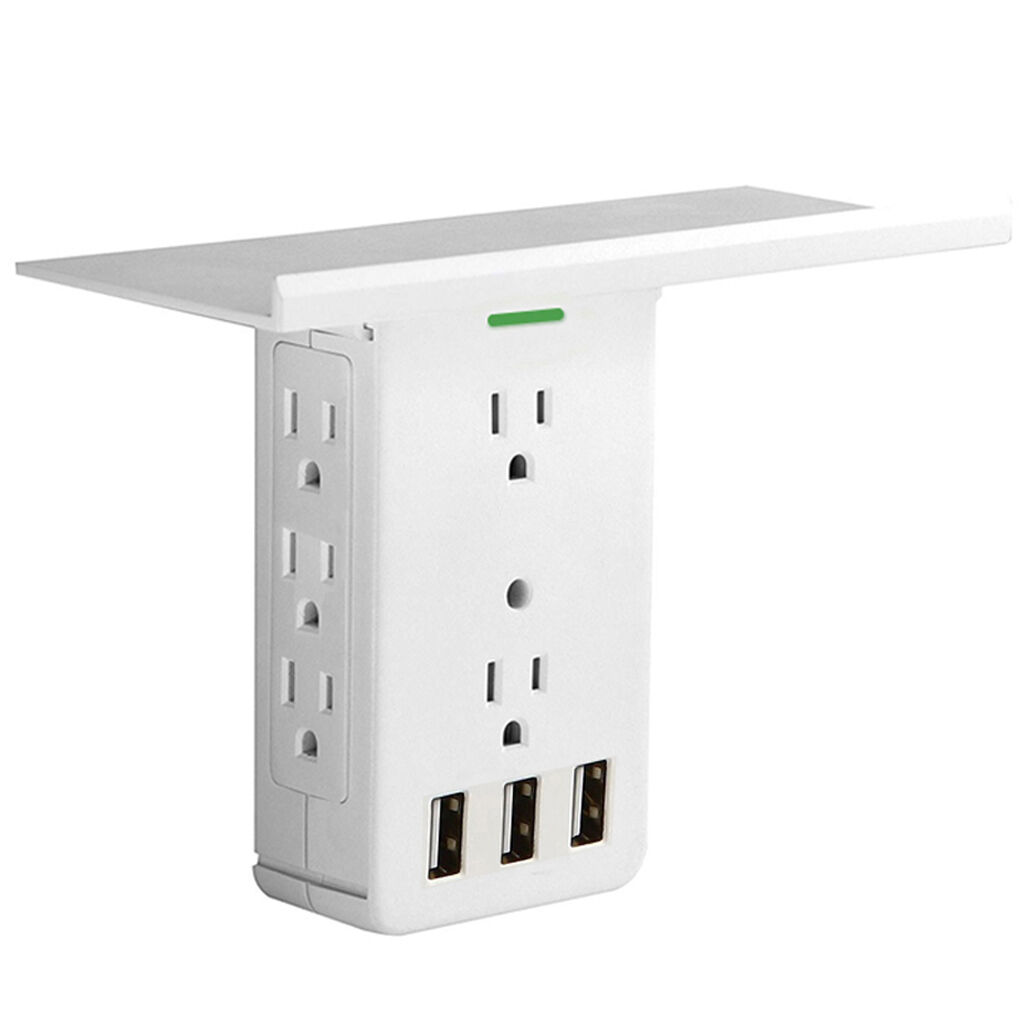 Venta al por mayor de fábrica de regleta de protección contra sobretensiones de 8 salidas US con 2 puertos USB