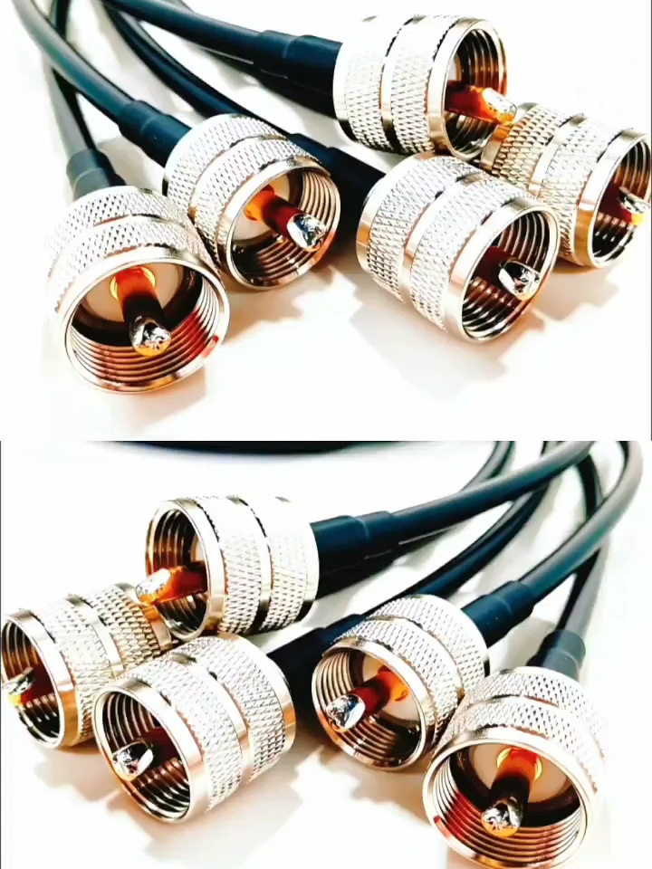 Câble Coaxial RG58 UHF-JJ Longueur de Ligne Personnalisable 50ohm Mâle à Mâle PL259 Câble Rallonge RF