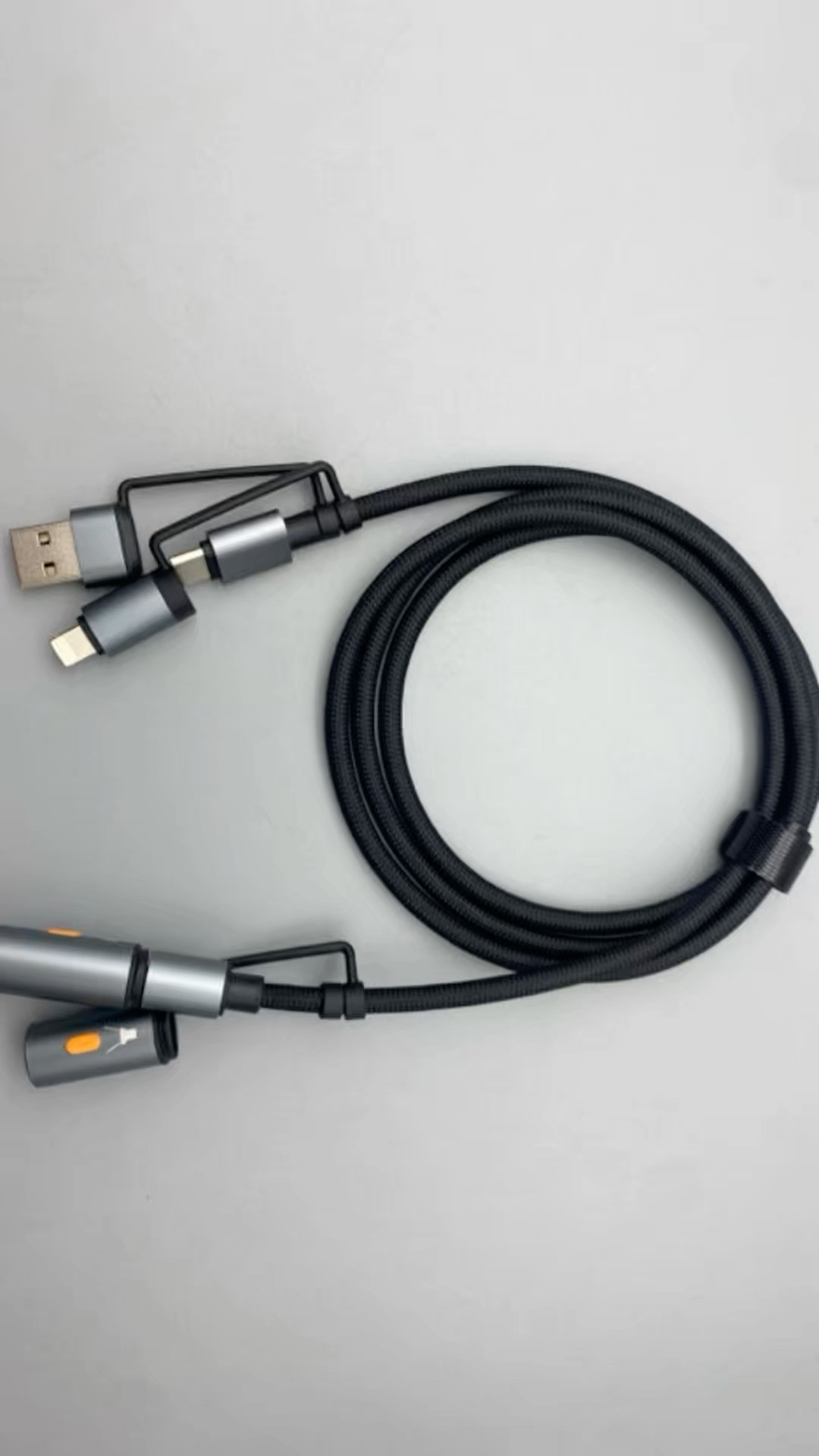 Manufacturer Wholesale 6 in 1 60W/100W Nylon Multi-functional Lighting + Ignition Data Cable for Modern Phone